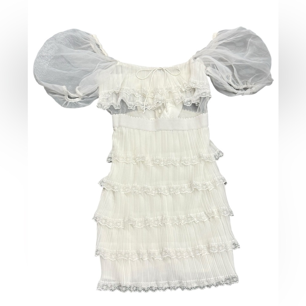 For Love & Lemons White Romantic Mini Dress